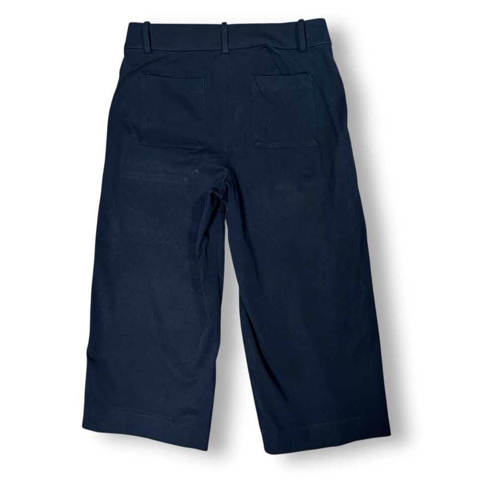 J Crew Sydney Wide Leg Pants Sz 10 Petite Bi-Stretch Cropped Navy Blue Office   - Picture 7 of 11